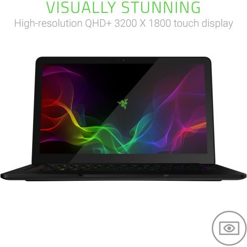 레이저 Razer Blade Stealth 13.3 QHD+ Touchscreen Ultrabook Laptop - 7th Generation Intel Core i7-7550U - 16GB RAM - 512GB SSD - Windows 10 - CNC Aluminum - Black