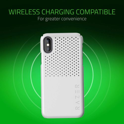 레이저 Razer Arctech Slim for iPhone Xs Max Case: Thermaphene & Venting Performance Cooling - Wireless Charging Compatible - Mercury White - RC21-0145BM03-R3M1