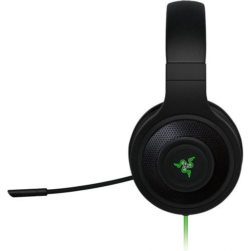 레이저 Razer Kraken USB - Black Noise Isolating Over-Ear Gaming Headset with Mic - Compatible with PC & Playstation 4