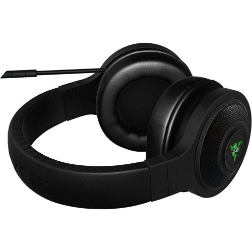 레이저 Razer Kraken USB - Black Noise Isolating Over-Ear Gaming Headset with Mic - Compatible with PC & Playstation 4