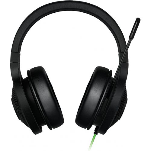 레이저 Razer Kraken USB - Black Noise Isolating Over-Ear Gaming Headset with Mic - Compatible with PC & Playstation 4