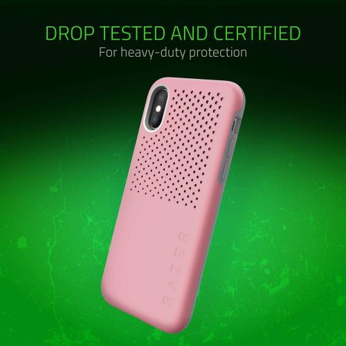 레이저 Razer Arctech Pro for iPhone Xs Case / iPhone X Case: Thermaphene & Venting Performance Cooling - Wireless Charging Compatible - Drop-Test Certified up to 10 ft - Matte Black - RC2