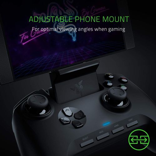 레이저 Razer Raiju Mobile: Ergonomic Multi-Function Button Layout - Hair Trigger Mode - Adjustable Phone Mount - Mobile Gaming Controller for PS4