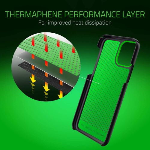 레이저 Razer Arctech Slim for iPhone 11 Pro Max Case: Thermaphene & Venting Performance Cooling - Wireless Charging Compatible - Matte Black