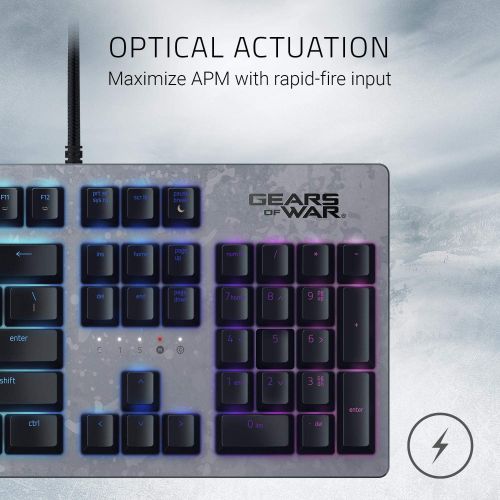 레이저 Razer Huntsman Gaming Keyboard: Fastest Keyboard Switches Ever - Clicky Optical Switches - Customizable Chroma RGB Lighting - Programmable Macro Functionality - Gears of War 5 Edit