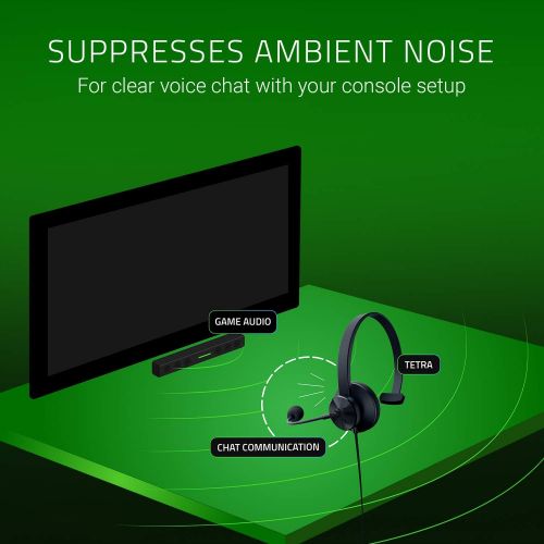 레이저 Razer Tetra Streaming Headset: Lightweight Frame - Bendable Cardioid Microphone - for PC, Xbox, PS4, Nintendo Switch - Reversible Left/Right Orientation