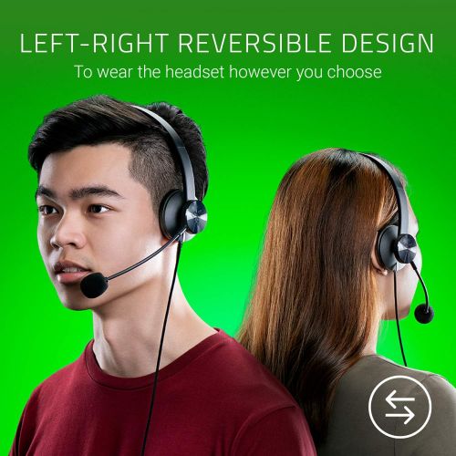 레이저 Razer Tetra Streaming Headset: Lightweight Frame - Bendable Cardioid Microphone - for PC, Xbox, PS4, Nintendo Switch - Reversible Left/Right Orientation