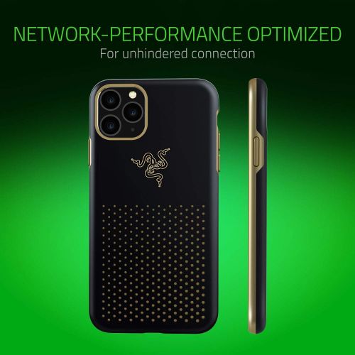 레이저 Razer Arctech Pro THS Edition for iPhone 11 Pro Case: Thermaphene & Venting Performance Cooling - Wireless Charging Compatible - Drop-Test Certified up to 10 ft - Black Gold, Model