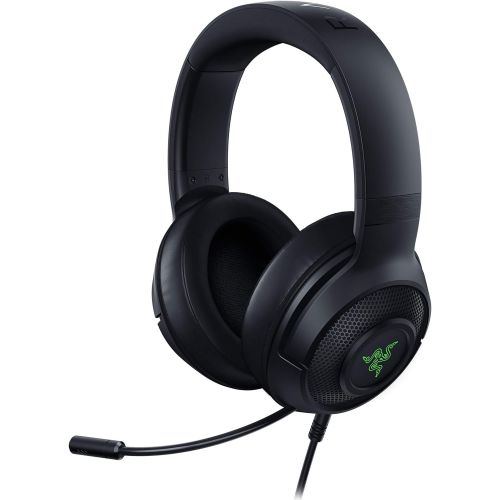 레이저 Razer Kraken X USB Ultralight Gaming Headset: 7.1 Surround Sound - Lightweight Frame - Green Logo Lighting - Integrated Audio Controls - Bendable Cardioid Microphone - For PC - Cla