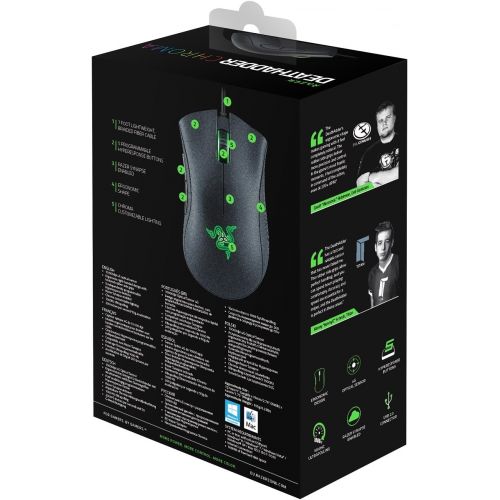 레이저 Razer DeathAdder Chroma - Multi-Color Ergonomic Gaming Mouse - 10,000 DPI Sensor - Comfortable Grip - Worlds Most Popular Gaming Mouse