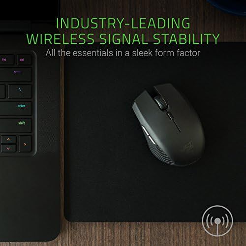 레이저 Razer Atheris Ambidextrous Wireless Mouse: 7200 DPI Optical Sensor - 350 Hr Battery Life - USB Wireless Receiver & Bluetooth Connection - Classic Black