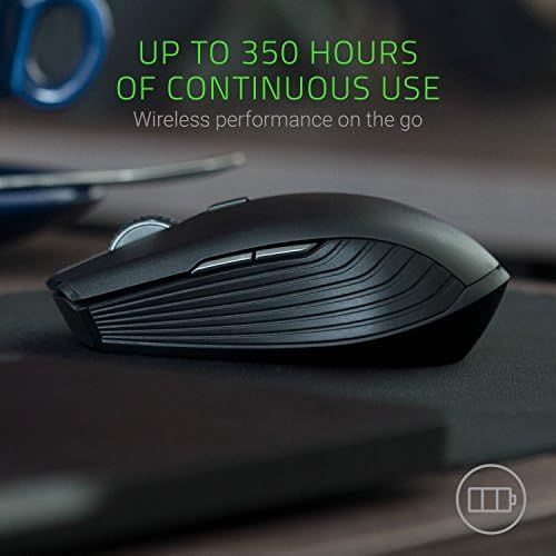 레이저 Razer Atheris Ambidextrous Wireless Mouse: 7200 DPI Optical Sensor - 350 Hr Battery Life - USB Wireless Receiver & Bluetooth Connection - Classic Black