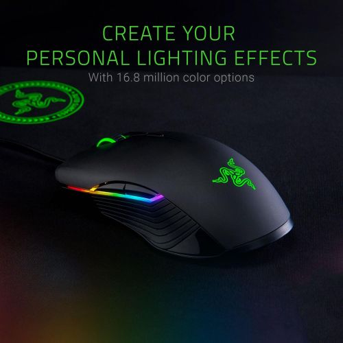 레이저 Razer Lancehead Tournament Edition Ambidextrous Gaming Mouse: 16K DPI Optical Sensor - Chroma RGB Lighting - 8 Programmable Buttons - Mechanical Switches - Classic Black