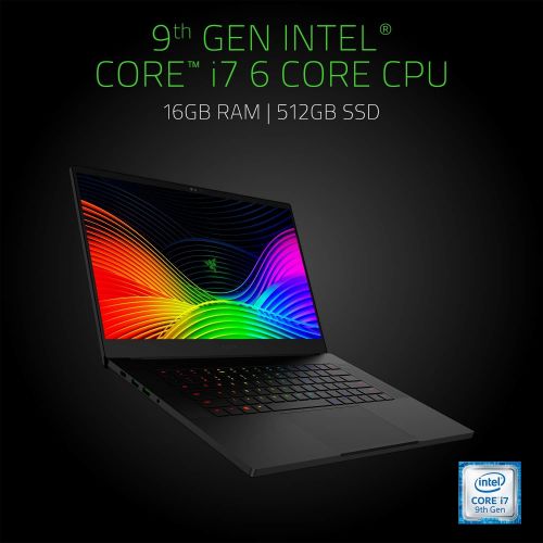 레이저 Razer Blade 15 Gaming Laptop 2019: Intel Core i7-9750H 6 Core, NVIDIA GeForce RTX 2070 Max-Q, 15.6 FHD 1080p 240Hz, 16GB RAM, 512GB SSD, CNC Aluminum, Chroma RGB Lighting, Thunderb