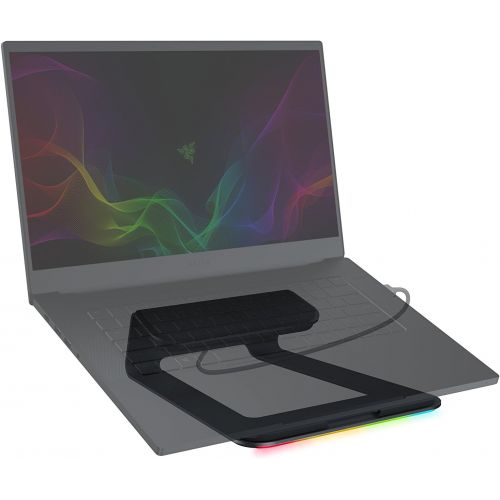 레이저 Razer Laptop Stand Chroma: Customizable Chroma RGB Lighting - Ergonomic Design - Anodized Aluminum Construction - 3X Port USB 3.0 Hub - Matte Black