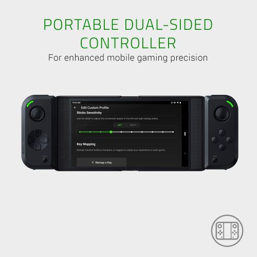 레이저 Razer Junglecat Dual-Sided Mobile Game Controller for Android: Modular Design - 100 Hr Battery Life - Bluetooth Low-Latency - Compatible w/ Razer Phone 2, Galaxy Note 9, Galaxy S10