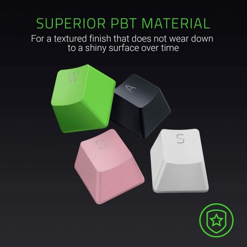 레이저 Razer Doubleshot PBT Keycap Upgrade Set for Mechanical & Optical Keyboards: Compatible with Standard 104/105 US and UK layouts - Razer Green