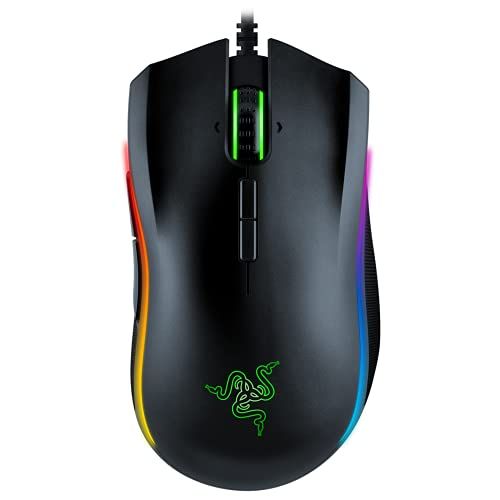 레이저 Razer Mamba Elite Wired Gaming Mouse: 16,000 DPI Optical Sensor - Chroma RGB Lighting - 9 Programmable Buttons - Mechanical Switches