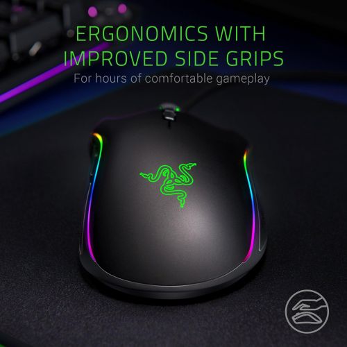 레이저 Razer Mamba Elite Wired Gaming Mouse: 16,000 DPI Optical Sensor - Chroma RGB Lighting - 9 Programmable Buttons - Mechanical Switches