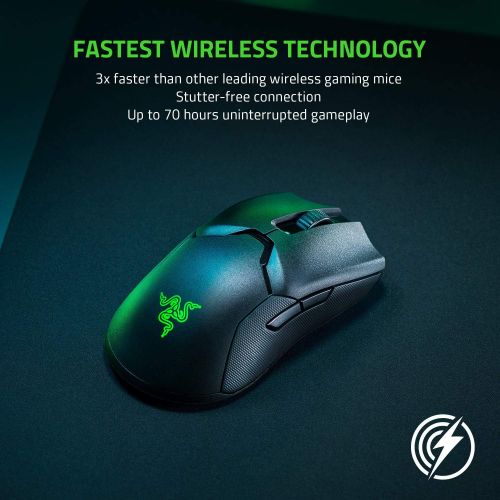 레이저 Razer Viper Ultimate Hyperspeed Lightest Wireless Gaming Mouse & RGB Charging Dock: Fastest Gaming Mouse Switch - 20K DPI Optical Sensor - Chroma Lighting - 8 Programmable Buttons