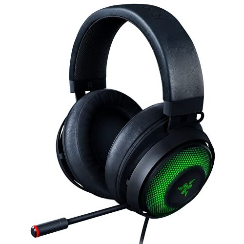 레이저 Razer Kraken Ultimate RGB USB Gaming Headset: THX 7.1 Spatial Surround Sound - Chroma RGB Lighting - Retractable Active Noise Cancelling Mic - Aluminum & Steel Frame - For PC - Cla