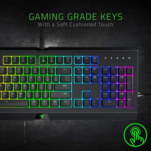 레이저 Razer Cynosa Chroma Gaming Keyboard: Customizable Chroma RGB Lighting - Individually Backlit Keys - Spill-Resistant Design - Programmable Macro Functionality