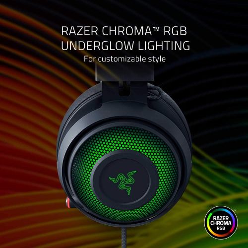 레이저 Razer Kraken Ultimate ? USB Gaming Headset (Gaming Headphones for PC, PS4 and Switch Dock with Surround Sound, ANC Microphone and RGB Chroma)
