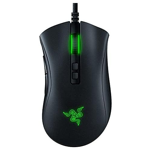 레이저 Razer DeathAdder V2 Gaming Mouse: 20K DPI Optical Sensor - Fastest Gaming Mouse Switch - Chroma RGB Lighting - 8 Programmable Buttons - Rubberized Side Grips - Classic Black