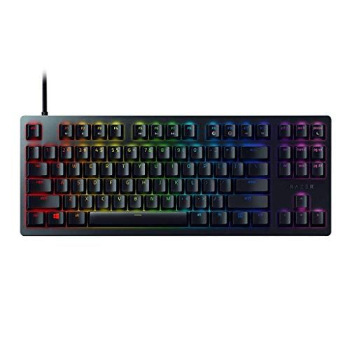 레이저 Razer Huntsman Tournament Edition TKL Tenkeyless Gaming Keyboard: Fastest Keyboard Switches Ever - Linear Optical Switches - Chroma RGB Lighting - PBT Keycaps - Onboard Memory - Cl