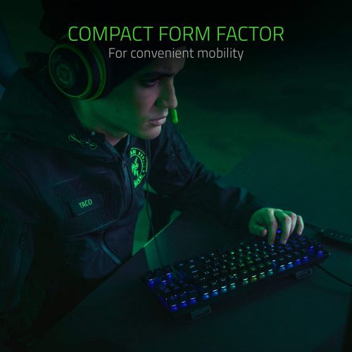 레이저 Razer Huntsman Tournament Edition TKL Tenkeyless Gaming Keyboard: Fastest Keyboard Switches Ever - Linear Optical Switches - Chroma RGB Lighting - PBT Keycaps - Onboard Memory - Cl