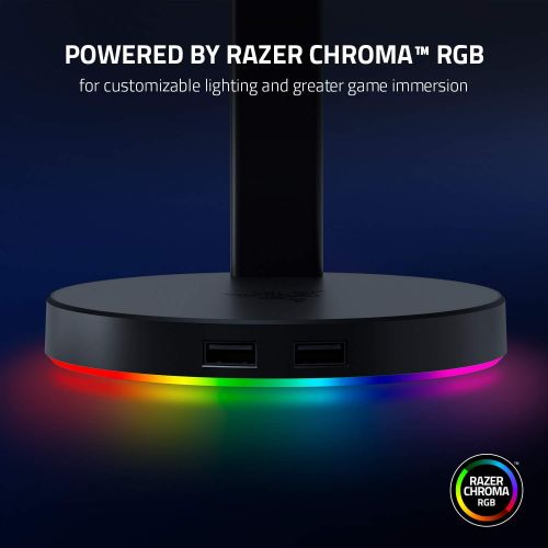 레이저 Razer Base Station V2 Chroma: Chroma RGB Lighting - Non-Slip Rubber Base - Designed for Gaming Headsets - Classic Black