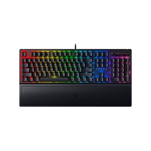 레이저 Razer BlackWidow V3 Mechanical Gaming Keyboard: Yellow Mechanical Switches - Linear & Silent - Chroma RGB Lighting - Compact Form Factor - Programmable Macro Functionality, Classic