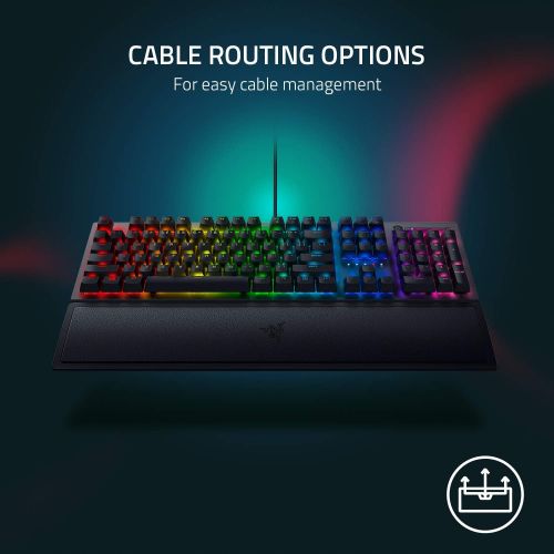 레이저 Razer BlackWidow V3 Mechanical Gaming Keyboard: Yellow Mechanical Switches - Linear & Silent - Chroma RGB Lighting - Compact Form Factor - Programmable Macro Functionality, Classic