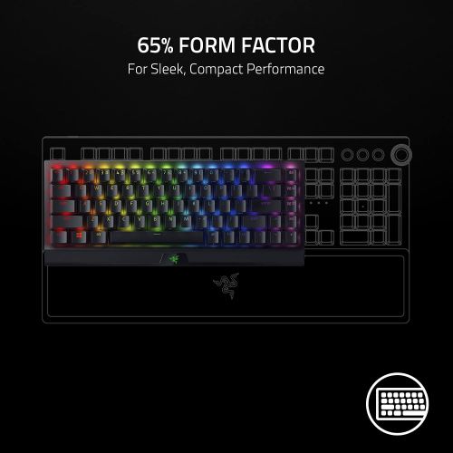 레이저 Razer BlackWidow V3 Mini HyperSpeed 65% Wireless Mechanical Gaming Keyboard: HyperSpeed Wireless Technology - Green Mechanical Switches- Tactile & Clicky - Doubleshot ABS keycaps -