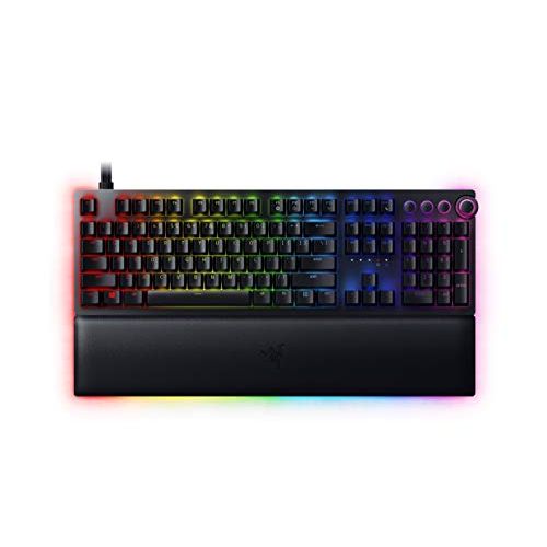 레이저 Razer Huntsman V2 Analog Gaming Keyboard: Razer Analog Optical Switches - Chroma RGB Lighting - Magnetic Plush Wrist Rest - Dedicated Media Keys & Dial - Classic Black