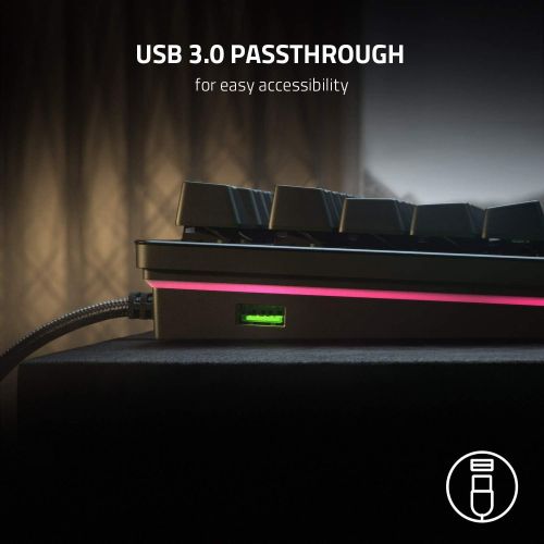 레이저 Razer Huntsman V2 Analog Gaming Keyboard: Razer Analog Optical Switches - Chroma RGB Lighting - Magnetic Plush Wrist Rest - Dedicated Media Keys & Dial - Classic Black