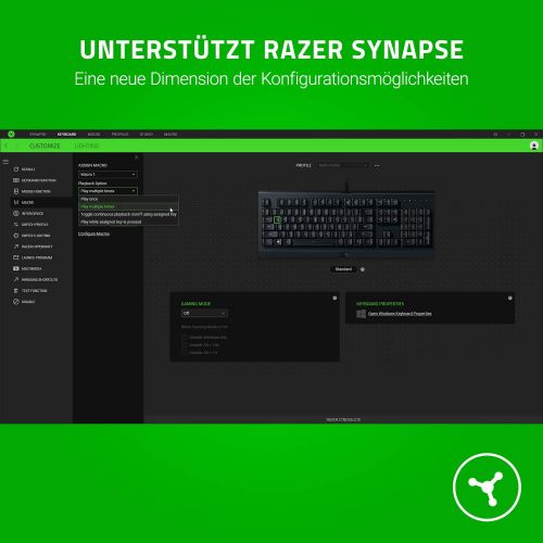 레이저 Razer Gaming Keyboard - with Razer Mecha Membrane Keys Cynosa Lite. DE-Layout