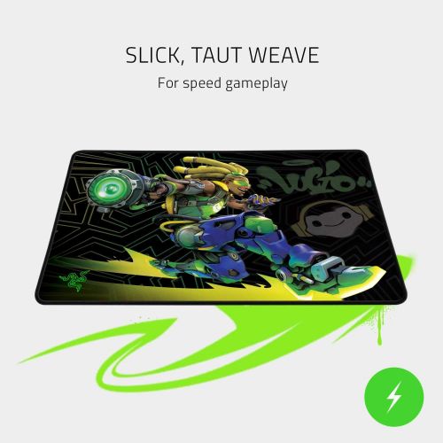 레이저 Razer Goliathus Speed (Medium) Gaming Mousepad - Overwatch Lucio Edition: Smooth Gaming Mat - Anti-Slip Rubber Base - Portable Cloth Design - Anti-Fraying Stitched Frame - Overwatc