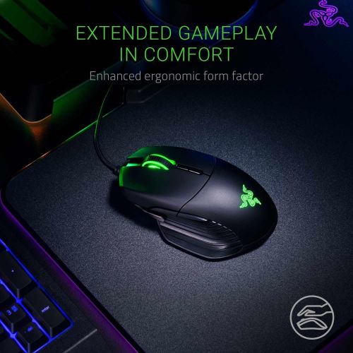 레이저 Razer Basilisk Gaming Mouse: 16,000 DPI Optical Sensor - Chroma RGB Lighting - 8 Programmable Buttons - Mechanical Switches - Customizable Scroll Resistance - Classic Black