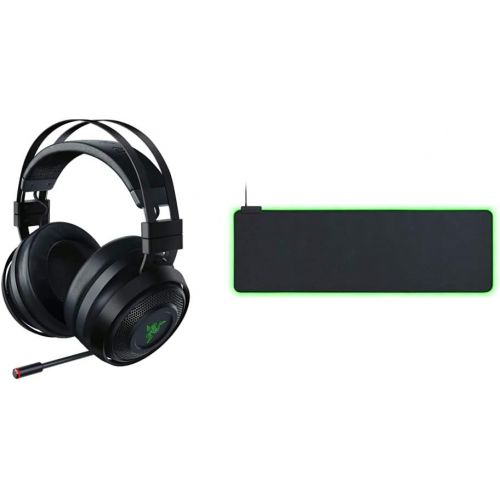 레이저 Razer Nari Ultimate Wireless 7.1 Surround Sound Gaming Headset, Black & Goliathus Extended Chroma Gaming Mousepad: Customizable Chroma RGB Lighting, Soft, Cloth Material, Classic B