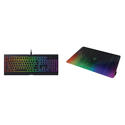 레이저 Razer Cynosa Chroma Gaming Keyboard & Sphex V2 Gaming Mouse Pad: Ultra-Thin Form Factor - Optimized Gaming Surface - Polycarbonate Finish