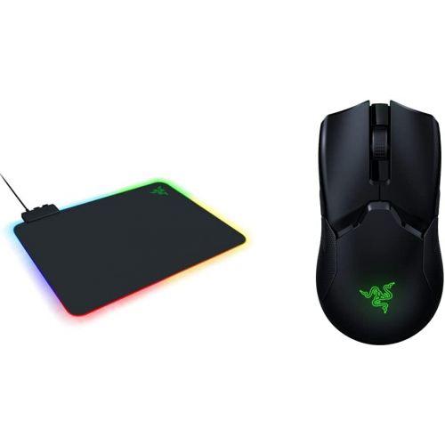 레이저 Razer Firefly V2 Gaming Mousepad + Viper Ultimate w/o Dock Gaming Mouse Bundle