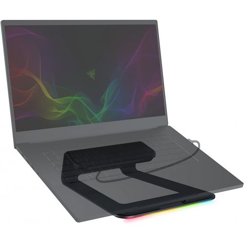 레이저 Razer Raptor 27 Gaming Monitor & Laptop Stand Chroma: Customizable Chroma RGB Lighting - Ergonomic Design - Anodized Aluminum Construction - 3X Port USB 3.0 Hub - Matte Black