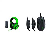 Razer Kraken Tournament Edition THX 7.1 Surround Sound Gaming Headset ? Green & Naga Trinity Gaming Mouse: 16,000 DPI Optical Sensor - Chroma RGB Lighting - Interchangeable Side Pl