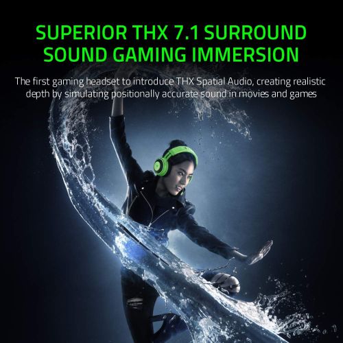 레이저 Razer Kraken Tournament Edition THX 7.1 Surround Sound Gaming Headset ? Green & Naga Trinity Gaming Mouse: 16,000 DPI Optical Sensor - Chroma RGB Lighting - Interchangeable Side Pl