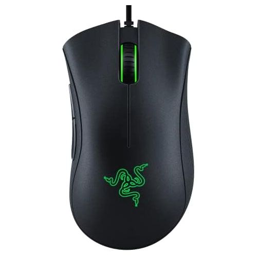 레이저 Razer DeathAdder Essential Gaming Mouse: 6400 DPI Optical Sensor - 5 Programmable Buttons - Mechanical Switches - Rubber Side Grips - Classic Black