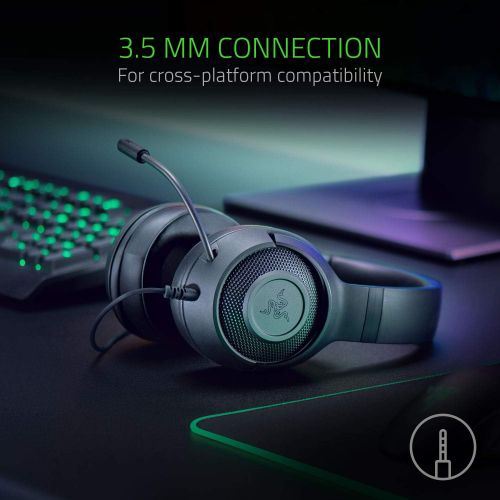 레이저 Razer Kraken X Lite Ultralight Gaming Headset: 7.1 Surround Sound - Lightweight Aluminum Frame - Bendable Cardioid Microphone - for PC, PS4, PS5, Switch, Xbox One, Xbox Series X &