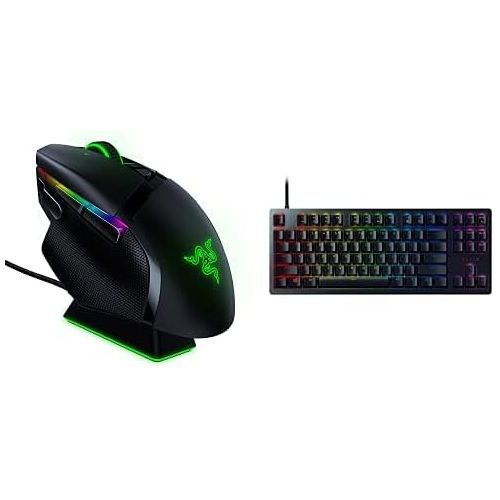 레이저 Razer Basilisk Ultimate Hyperspeed Wireless Gaming Mouse w/ Charging Dock - Classic Black & Huntsman Tournament Edition TKL Tenkeyless Gaming Keyboard: Fastest Keyboard Switches Ev