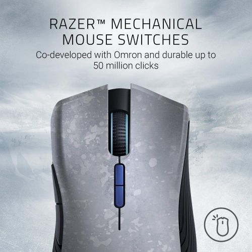 레이저 Razer Mamba Wireless Gaming Mouse: 16,000 DPI Optical Sensor, Chroma RGB Lighting, 7 Programmable Buttons, Mechanical Switches, Up to 50 Hr Battery Life, Gears of War 5 Edition