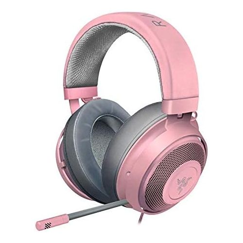 레이저 Razer Kraken Gaming Headset, Quartz Pink & Kitty Ears for Kraken Headsets: Compatible with Kraken 2019, Kraken TE Headsets - Adjustable Strraps - Water Resistant Construction - Qua